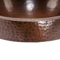 17" Round Oil Rubbed Bronze Hammered Copper Skirted Vessel Sink