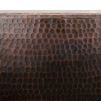 17" Square Oil Rubbed Bronze Hammered Copper Bar & Prep Sink - 3.5" Drain