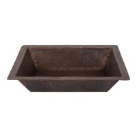 17" Rectangular Oil Rubbed Bronze Terra Firma Copper Bathroom Sink