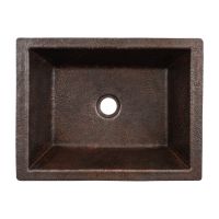 17" Rectangular Oil Rubbed Bronze Terra Firma Copper Bathroom Sink