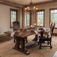 Barn Wood Dining Table: Some lifestyle images are created with AI for visualization purposes. Crafted from natural solid wood, each piece is unique and will vary.