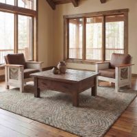 Barn Wood Coffee Table: Some lifestyle images are created with AI for visualization purposes. Crafted from natural solid wood, each piece is unique and will vary.