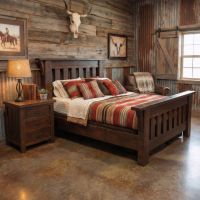 Rustic Barn Wood Nightstand: Some lifestyle images are created with AI for visualization purposes. Crafted from natural solid wood, each piece is unique and will vary.