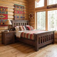 Barn Wood Nightstand: Some lifestyle images are created with AI for visualization purposes. Crafted from natural solid wood, each piece is unique and will vary.