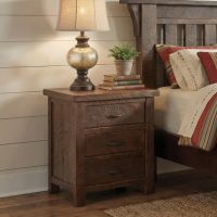 Rustic Nightstand: Some lifestyle images are created with AI for visualization purposes. Crafted from natural solid wood, each piece is unique and will vary.