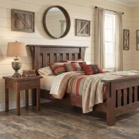 Rustic Barn Wood Nightstand: Some lifestyle images are created with AI for visualization purposes. Crafted from natural solid wood, each piece is unique and will vary.