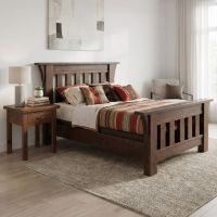 Rustic Barn Wood Nightstand: Some lifestyle images are created with AI for visualization purposes. Crafted from natural solid wood, each piece is unique and will vary.