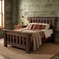 Rustic Barn Wood Bed: Some lifestyle images are created with AI for visualization purposes. Crafted from natural solid wood, each piece is unique and will vary.
