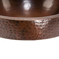 18" Oval Oil Rubbed Bronze Hammered Copper Skirted Vessel Sink