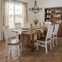 Barn Wood Dining Table: Some lifestyle images are created with AI for visualization purposes. Crafted from natural solid wood, each piece is unique and will vary.