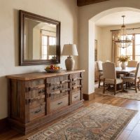 Sideboard: Some lifestyle images are created with AI for visualization purposes. Crafted from natural solid wood, each piece is unique and will vary.