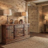 Barnwood Sideboard: Some lifestyle images are created with AI for visualization purposes. Crafted from natural solid wood, each piece is unique and will vary.