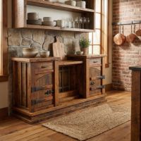 Sideboard: Some lifestyle images are created with AI for visualization purposes. Crafted from natural solid wood, each piece is unique and will vary.