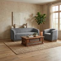 Barn Wood Coffee Table: Some lifestyle images are created with AI for visualization purposes. Crafted from natural solid wood, each piece is unique and will vary.