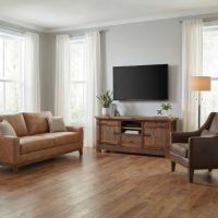Barn Wood Entertainment Center: Some lifestyle images are created with AI for visualization purposes. Crafted from natural solid wood, each piece is unique and will vary.