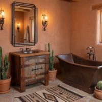 Bathroom Vanity: Some lifestyle images are created with AI for visualization purposes. Crafted from natural solid wood, each piece is unique and will vary.