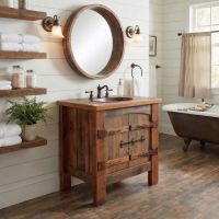 Vanity: Some lifestyle images are created with AI for visualization purposes. Crafted from natural solid wood, each piece is unique and will vary.