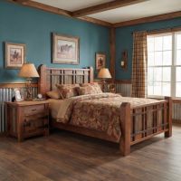 Barn Wood Nightstand: Some lifestyle images are created with AI for visualization purposes. Crafted from natural solid wood, each piece is unique and will vary.