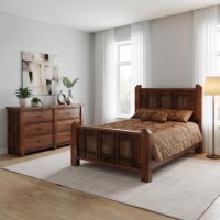 Barnwood Bed: Some lifestyle images are created with AI for visualization purposes. Crafted from natural solid wood, each piece is unique and will vary.