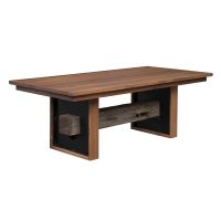 1869 Frontier Barn Wood Dining Table - Solid Barn Wood Top w/ Skirt