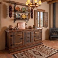Barn Wood Buffet: Some lifestyle images are created with AI for visualization purposes. Crafted from natural solid wood, each piece is unique and will vary.
