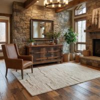 Barn Wood Sideboard: Some lifestyle images are created with AI for visualization purposes. Crafted from natural solid wood, each piece is unique and will vary.