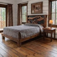 Rustic Nightstand: Some lifestyle images are created with AI for visualization purposes. Crafted from natural solid wood, each piece is unique and will vary.