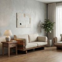 End Table: Some lifestyle images are created with AI for visualization purposes. Crafted from natural solid wood, each piece is unique and will vary.
