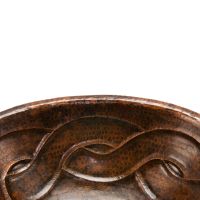 19" Oval Braid Oil Rubbed Bronze Hammered Copper Self Rimming Bathroom Sink