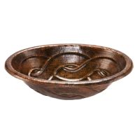 19" Oval Braid Oil Rubbed Bronze Hammered Copper Self Rimming Bathroom Sink