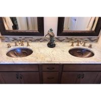 19" Oval Koi Fish Oil Rubbed Bronze Hammered Copper Bathroom Sink