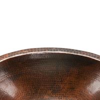 19" Oval Oil Rubbed Bronze Hammered Copper Bathroom Sink