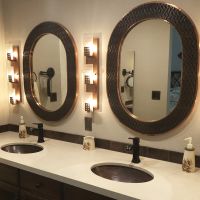 19" Oval Oil Rubbed Bronze Hammered Copper Bathroom Sink