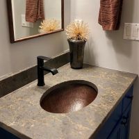 19" Oval Oil Rubbed Bronze Hammered Copper Bathroom Sink