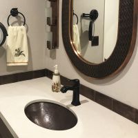 19" Oval Oil Rubbed Bronze Hammered Copper Bathroom Sink