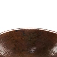 19" Oval Oil Rubbed Bronze Hammered Copper Self Rimming Bathroom Sink