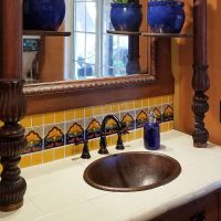 19" Oval Oil Rubbed Bronze Hammered Copper Self Rimming Bathroom Sink
