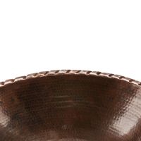 19" Oval Rope Rim Oil Rubbed Bronze Hammered Copper Self Rimming Bathroom Sink