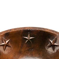 19" Oval Star Oil Rubbed Bronze Hammered Copper Bathroom Sink
