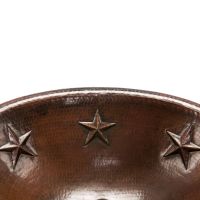 19" Oval Star Oil Rubbed Bronze Hammered Copper Self Rimming Bathroom Sink