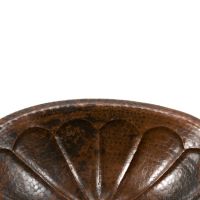 19" Oval Sunburst Oil Rubbed Bronze Hammered Copper Self Rimming Bathroom Sink
