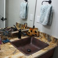 19" Rectangular Oil Rubbed Bronze Hammered Copper Bathroom Sink