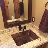 19" Rectangular Oil Rubbed Bronze Hammered Copper Bathroom Sink