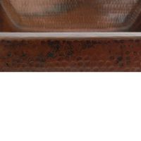 19" Rectangular Oil Rubbed Bronze Hammered Copper Skirted Vessel Sink