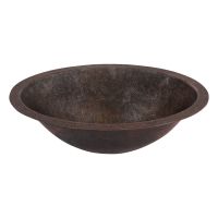 19" Oval Oil Rubbed Bronze Terra Firma Copper Bathroom Sink