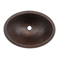 19" Oval Oil Rubbed Bronze Terra Firma Copper Bathroom Sink