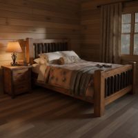Nightstand: Some lifestyle images are created with AI for visualization purposes. Crafted from natural solid wood, each piece is unique and will vary.