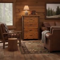 Rough Sawn Chest: Some lifestyle images are created with AI for visualization purposes. Crafted from natural solid wood, each piece is unique and will vary.