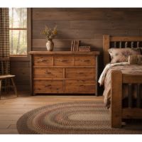 7 Drawer Dresser: Some lifestyle images are created with AI for visualization purposes. Crafted from natural solid wood, each piece is unique and will vary.