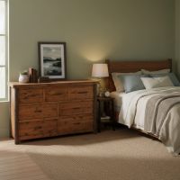 Rustic Dresser: Some lifestyle images are created with AI for visualization purposes. Crafted from natural solid wood, each piece is unique and will vary.